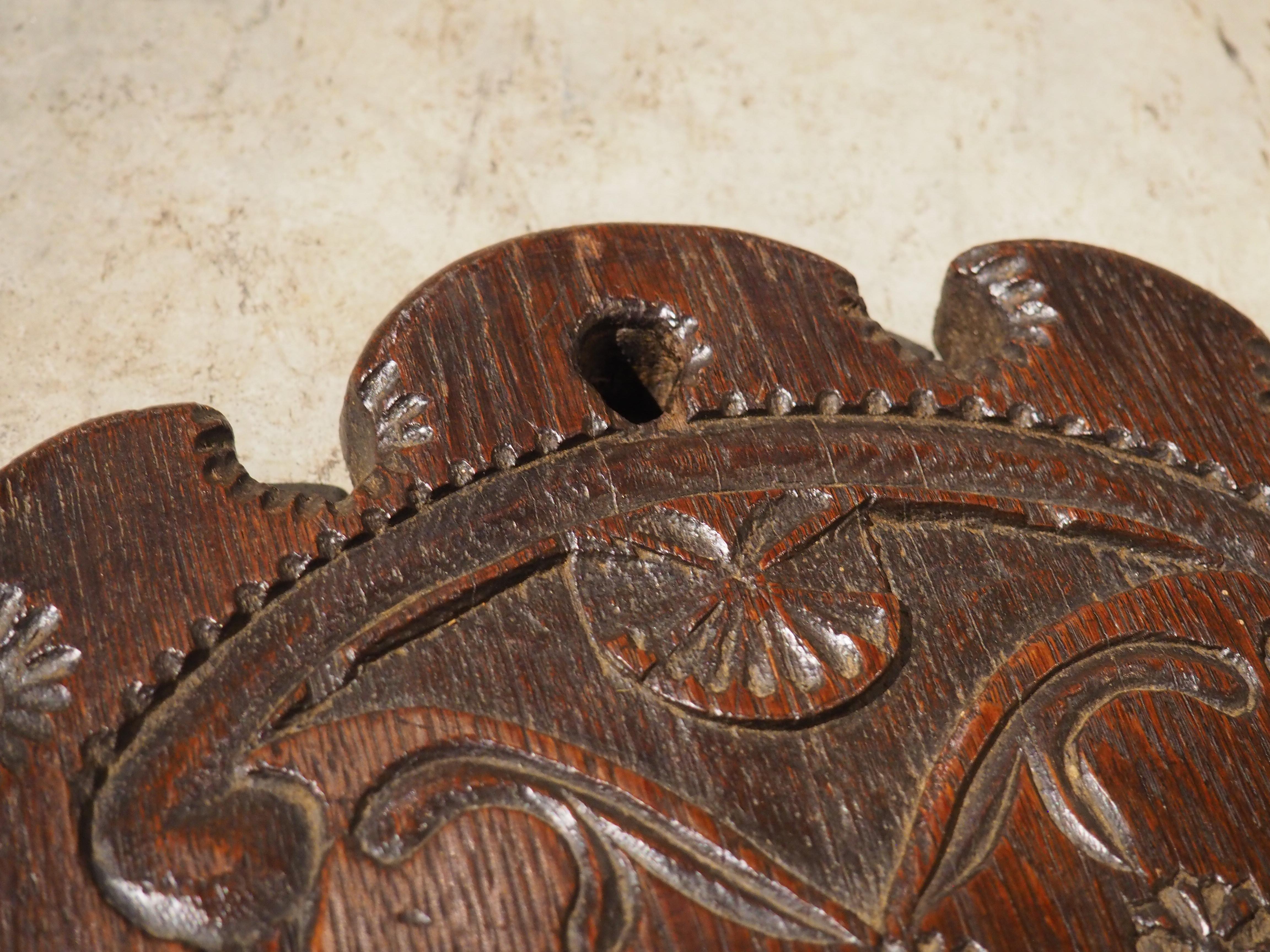 Antique French Planche à Pain Bread Cutting Board with Iron Blade, Dated 1801 9