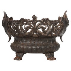 Antique French planter/jardinaire in cast iron, ca. 1850