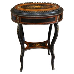 Retro French Planter Side Table Aboyna Inlay Jardiniere
