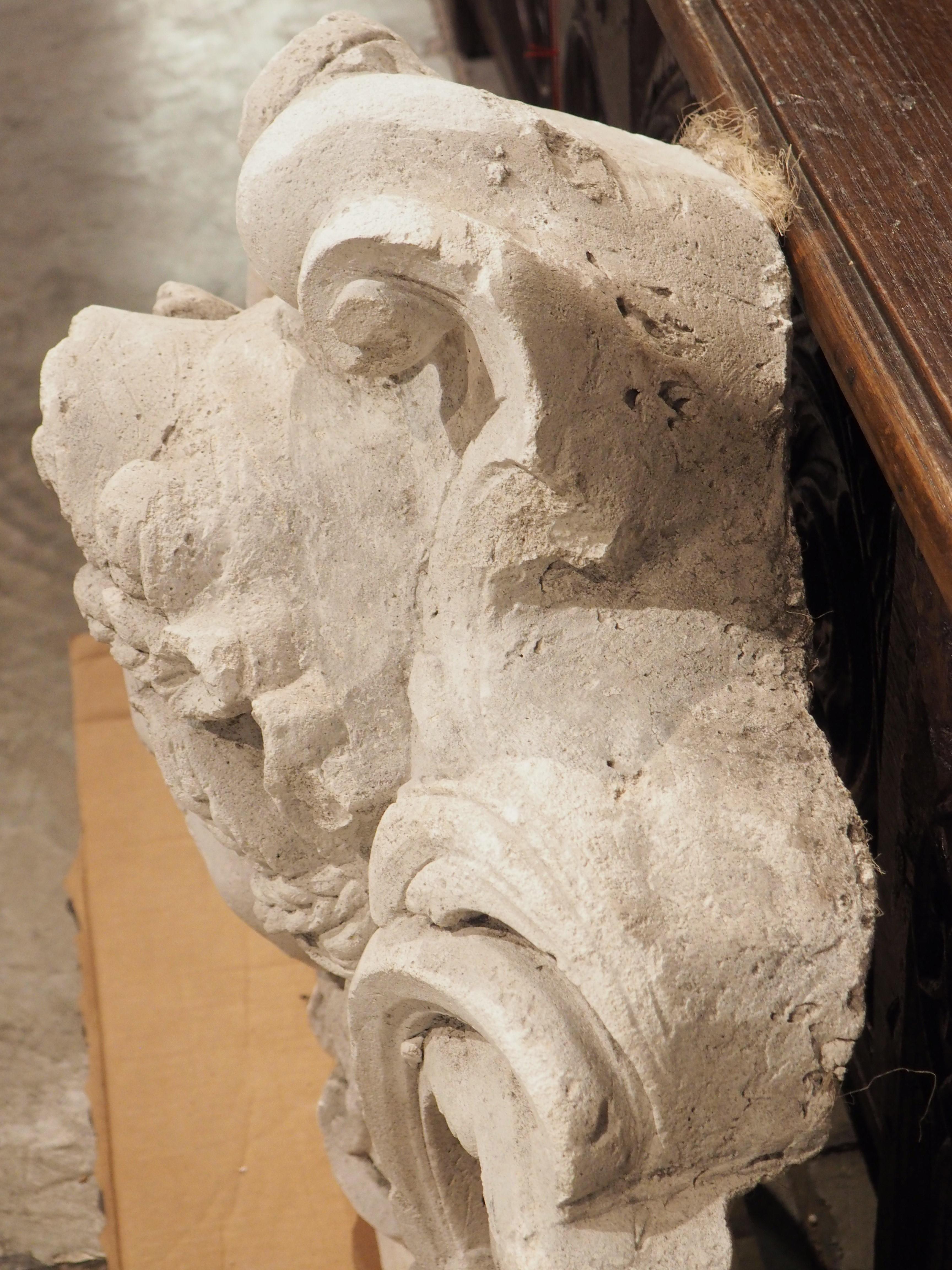 Antique French Plaster Architectural with Female Mascaron, Late 19th Century 9