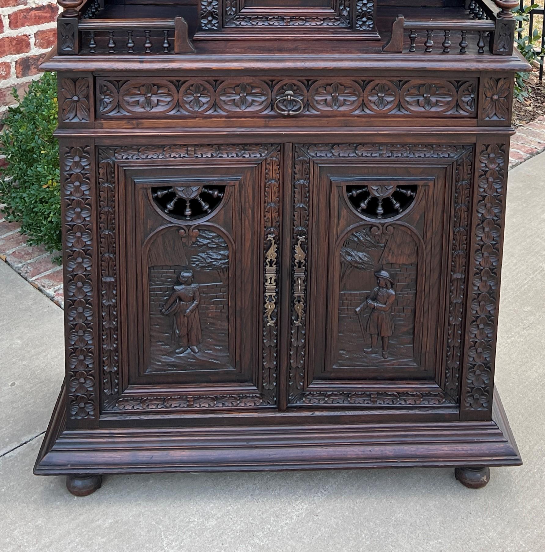 Late 19th Century Antique French Plate Dresser Breton Brittany Buffet Sideboard Server Hutch 19c