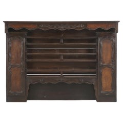 Antique French Plate Rack c1700
s Hand-Carved with Pair of Storage Compartments