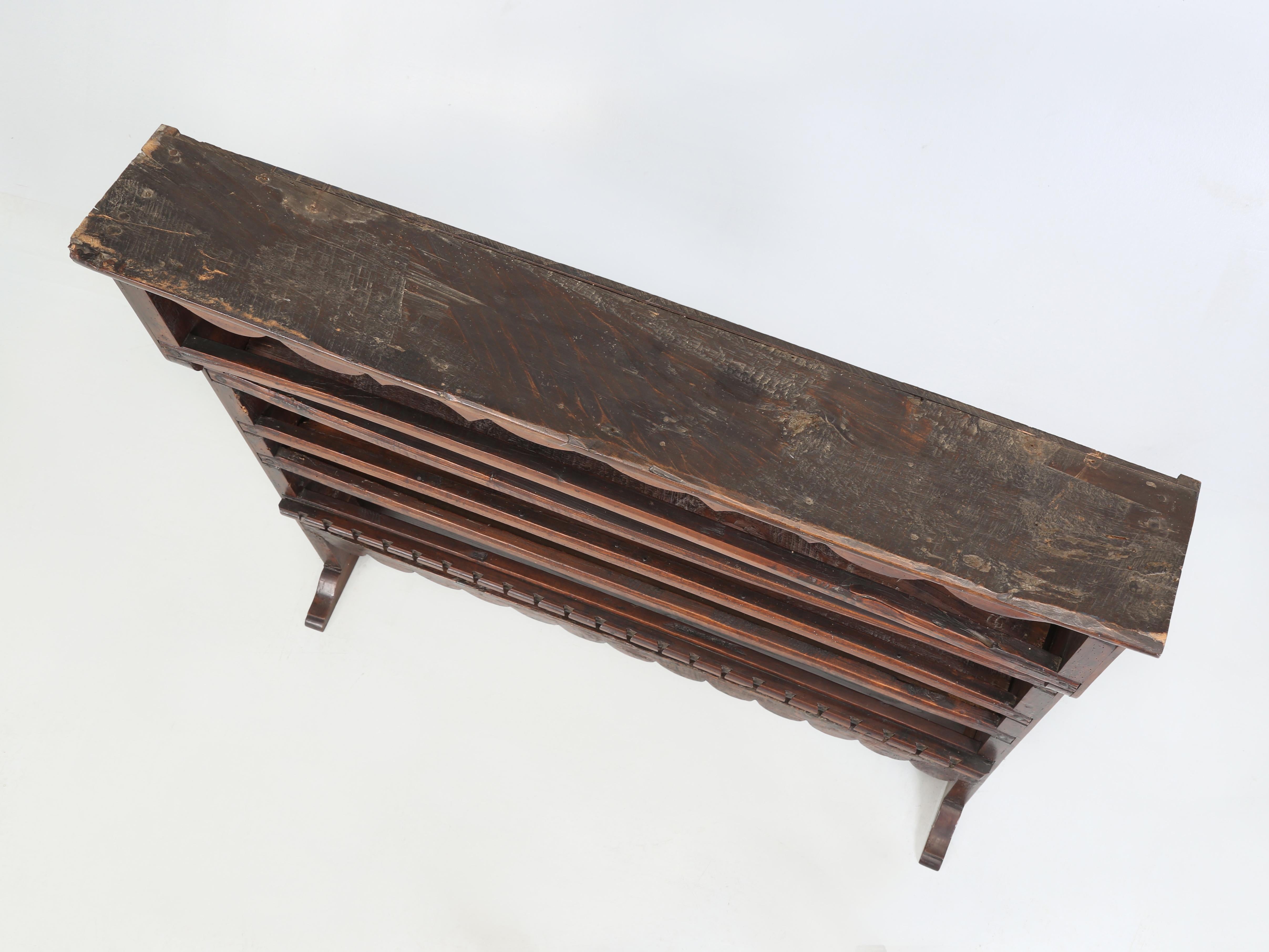 Antique French Plate Rack from 1700's Original Unrestored with Spoon Holder 7