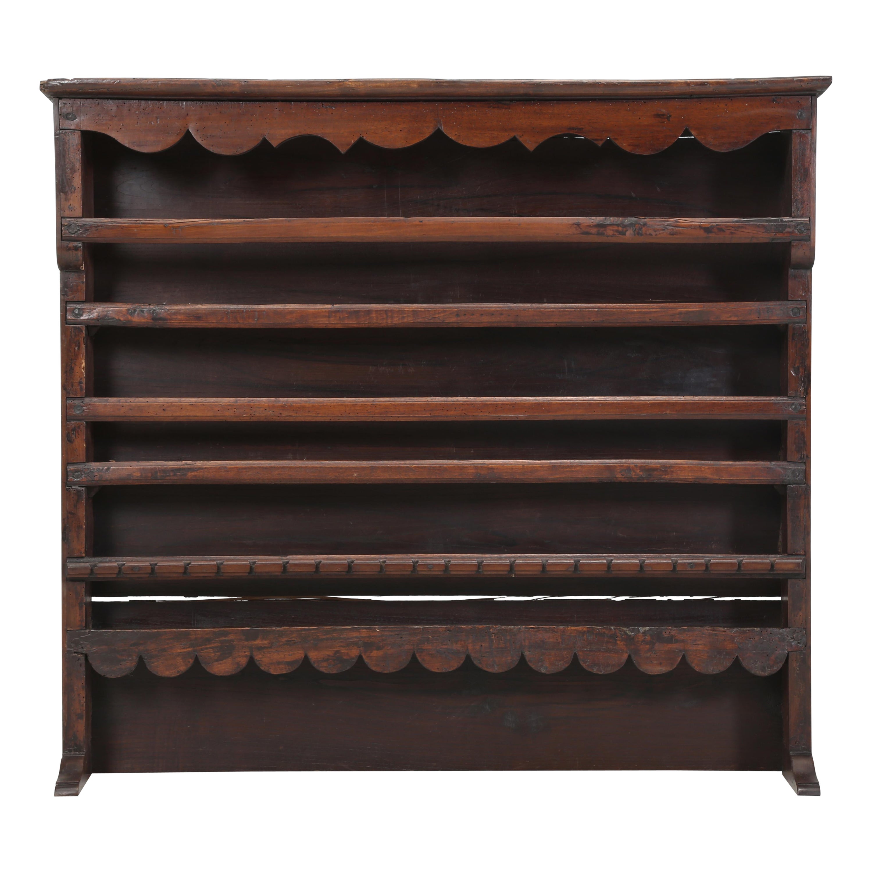 Antique French Plate Rack from 1700's Original Unrestored with Spoon Holder