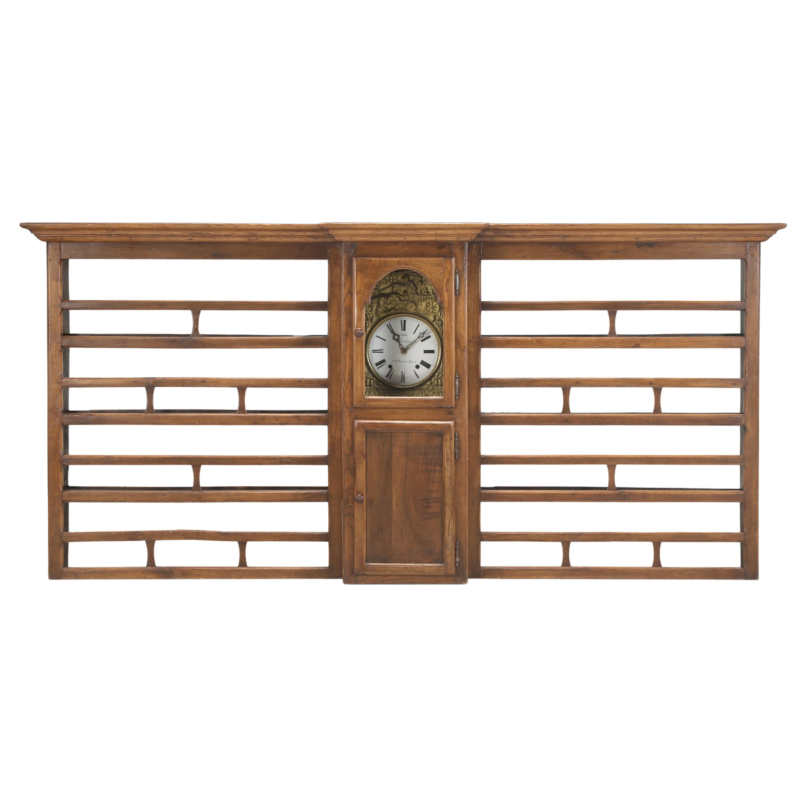 Antique French Plate Rack with Clock Called a Vaisselier in France c1700's For Sale