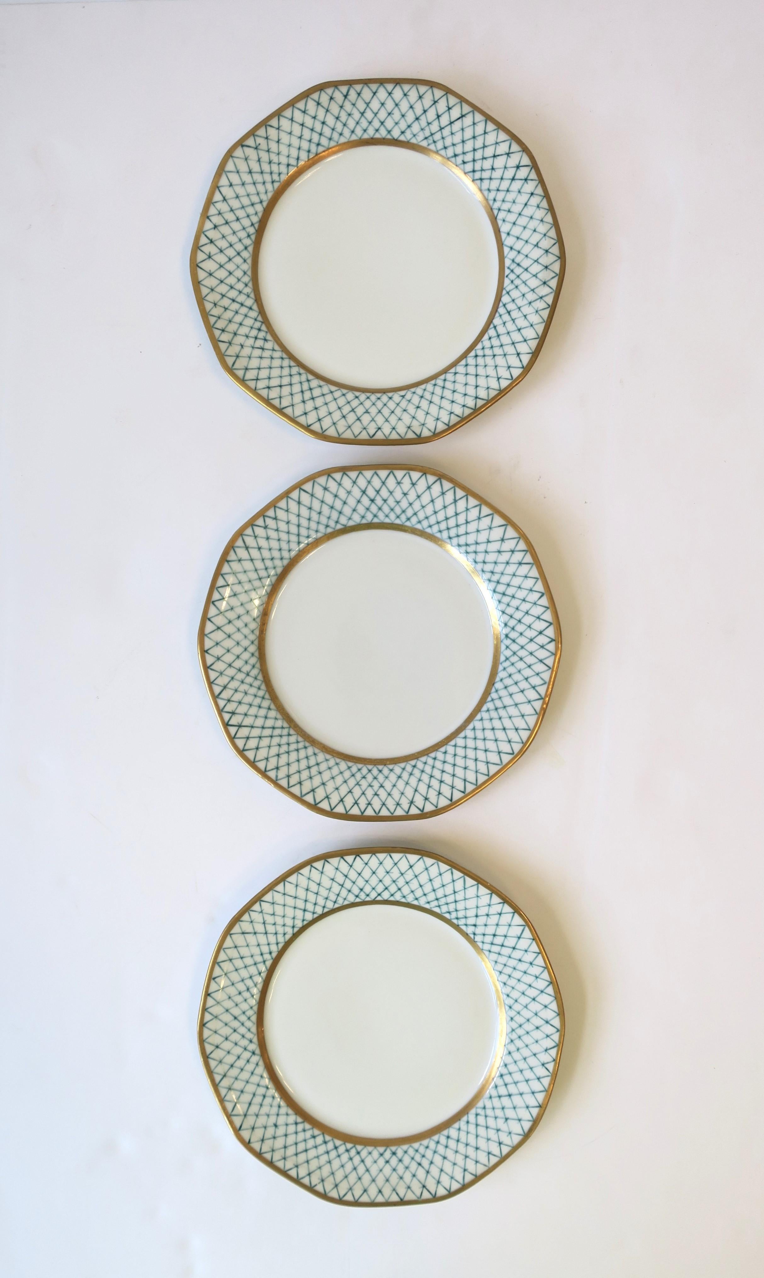 Antique French Plates for Bonwit Teller & Co. New York, Set of 3 For Sale 1