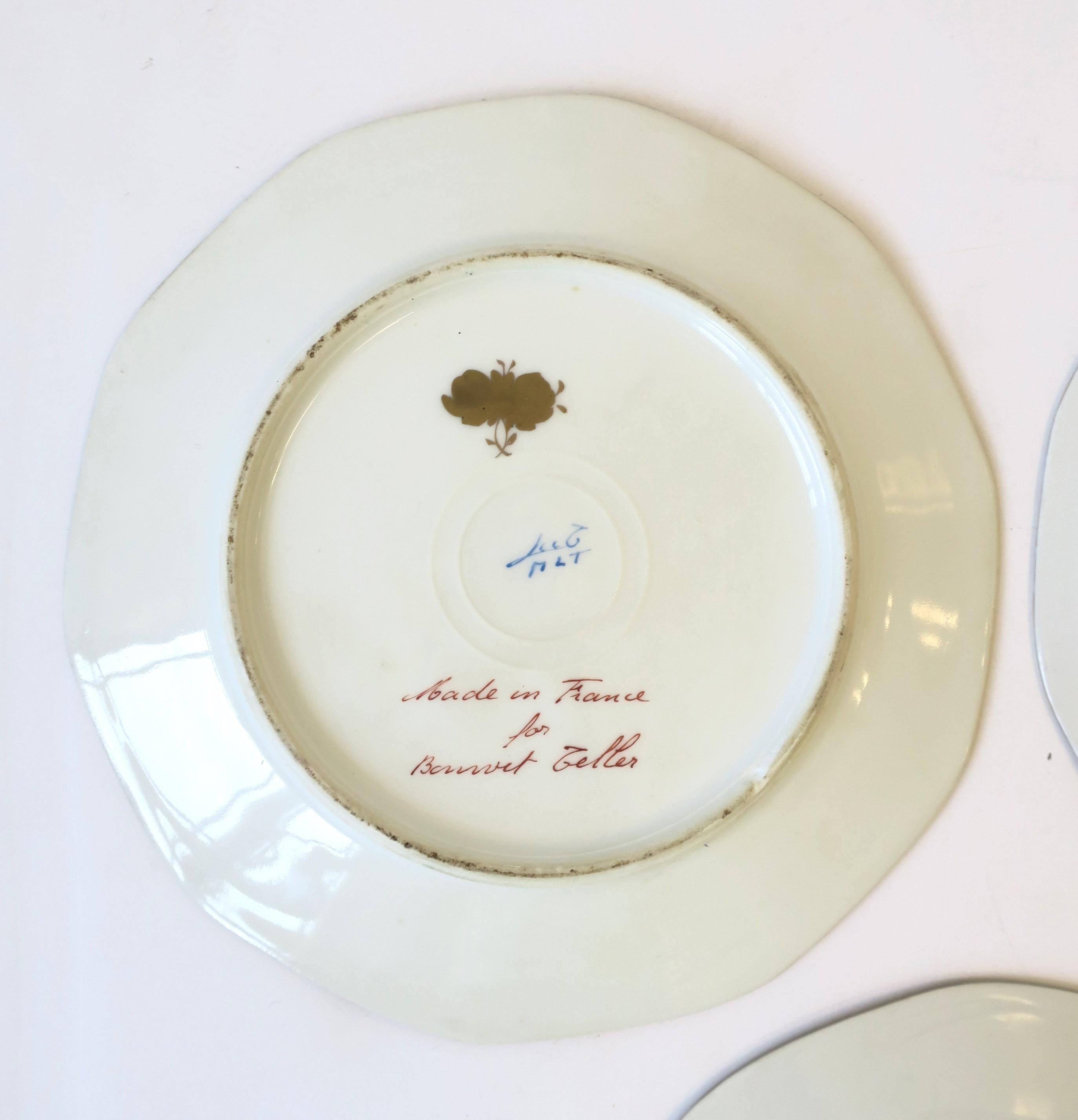 Antique French Plates for Bonwit Teller & Co. New York, Set of 3 For Sale 2