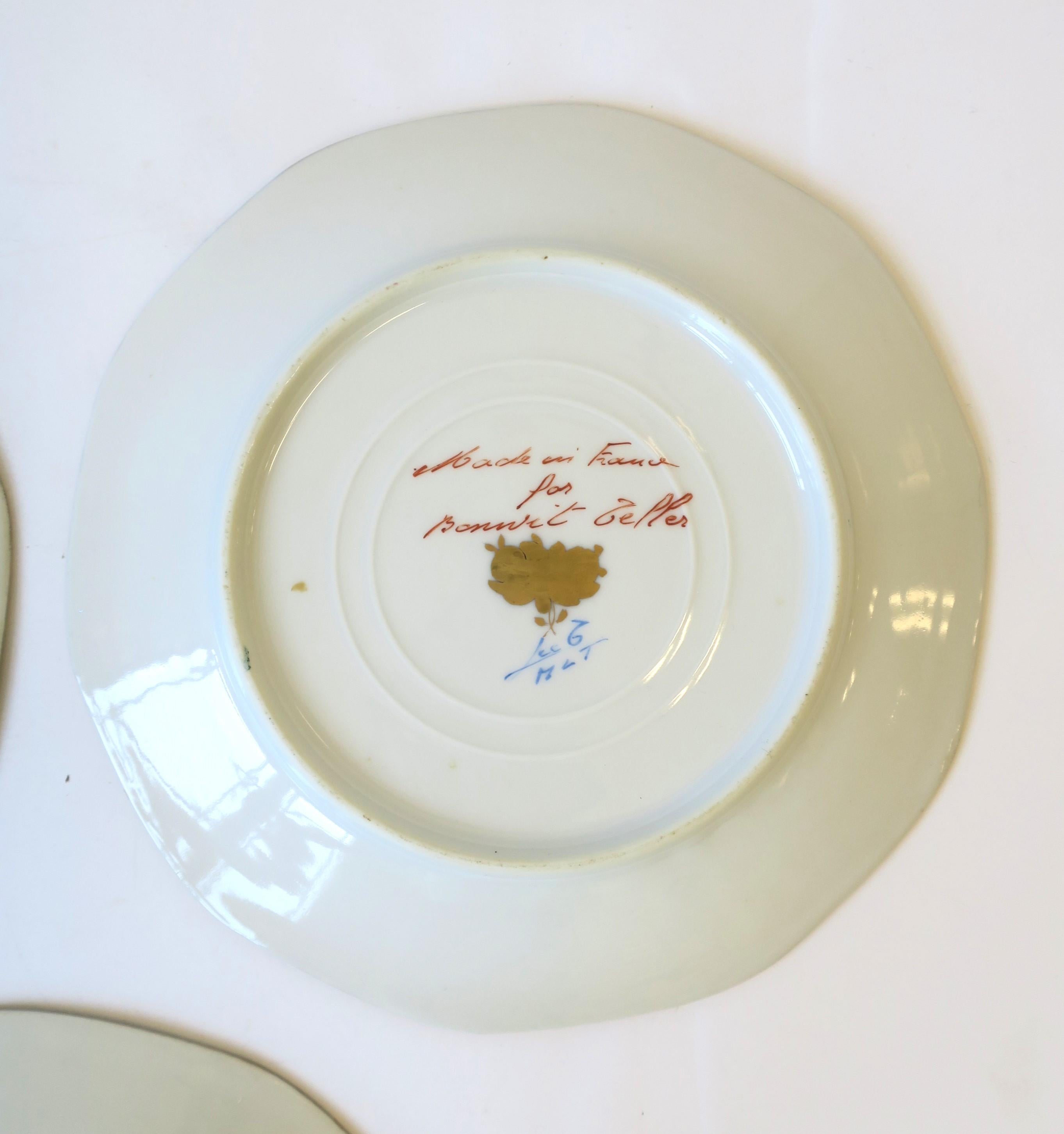 Antique French Plates for Bonwit Teller & Co. New York, Set of 3 For Sale 3