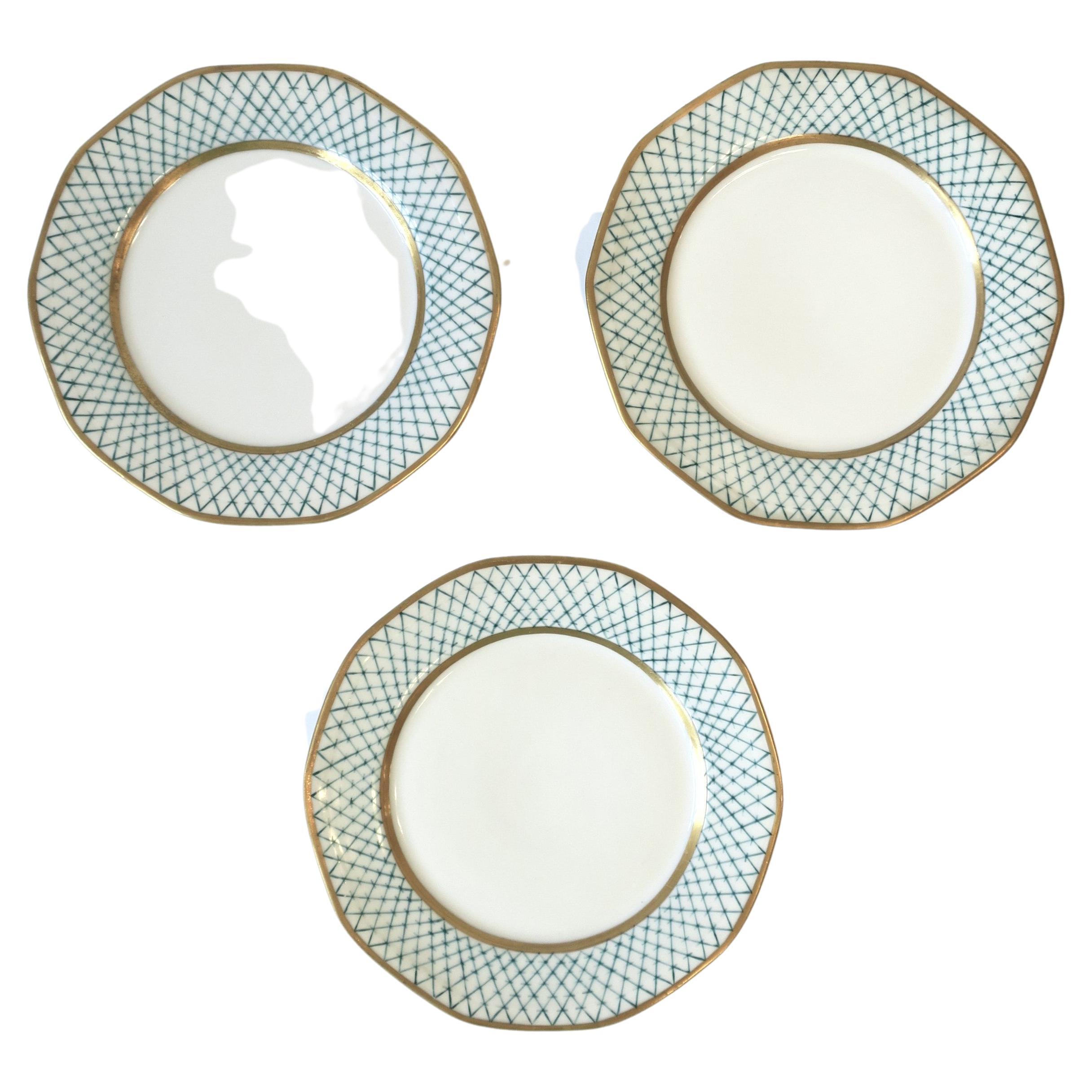 Antique French Plates for Bonwit Teller & Co. New York, Set of 3 For Sale