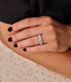 Antique French Platinum Five Stone Diamond Ring, Circa 1910, 2.70ct Total Weight