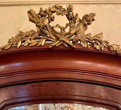 Antique French "Linke" Plum Pudding Mahogany & Bronze D' Ore Armoire, Circa 1910