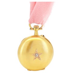 Antique French Pocket Watch, Circa 1900s, 18K Gold, Old Cut Diamond