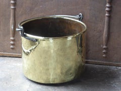 Antique French Polished Brass Log Holder, 18th Century