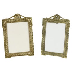Antique French Polished Brass Photo Frames Early 20th