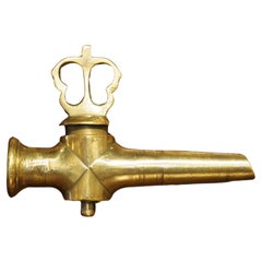 Antique French Polished Bronze Spout with Butterfly Handle, 19th Century