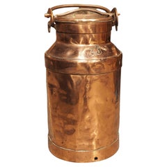 Antique French Polished Copper Milk Container "73", circa 1890