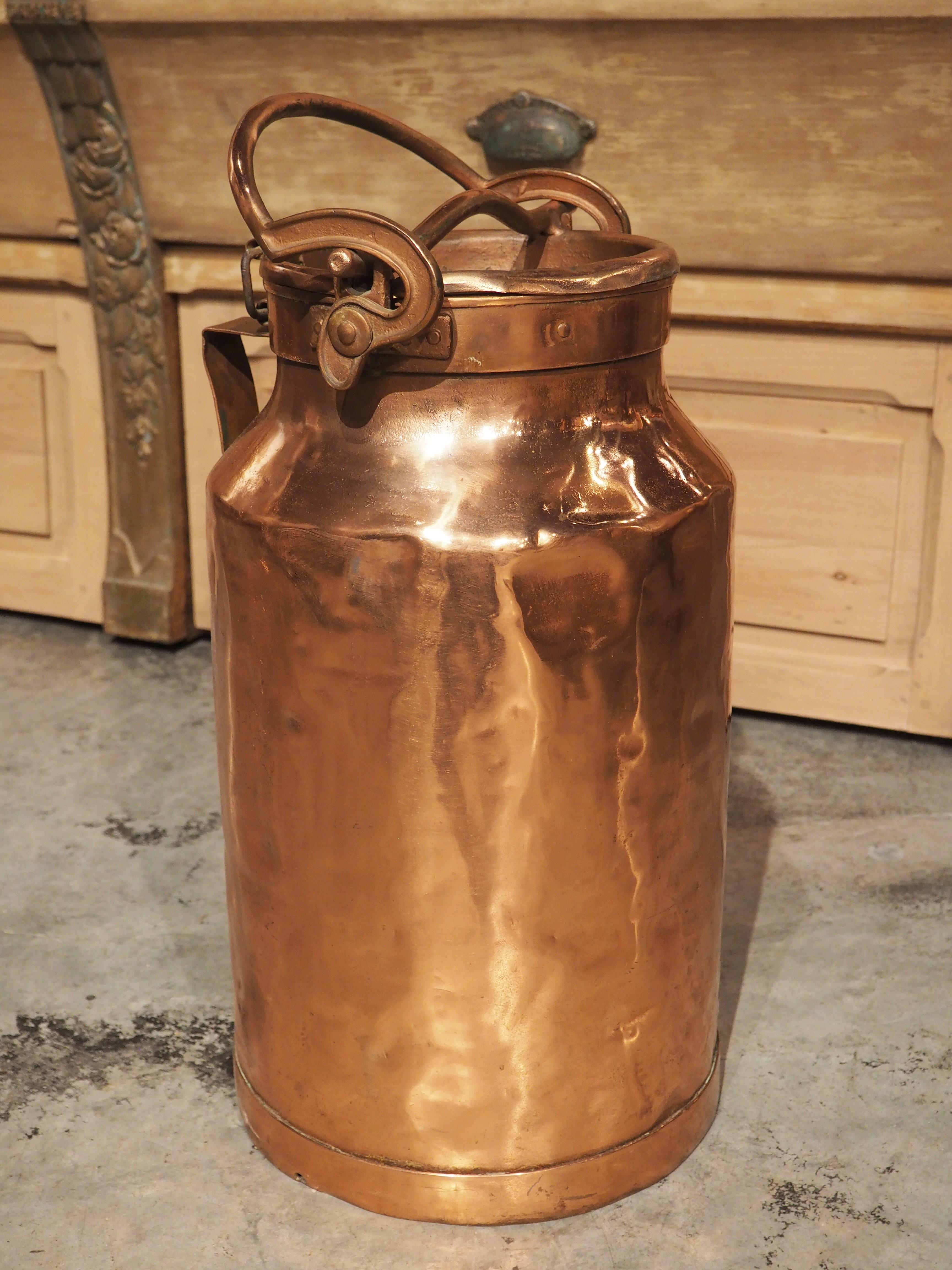 Antique French Polished Copper Milk Container, circa 1890 7