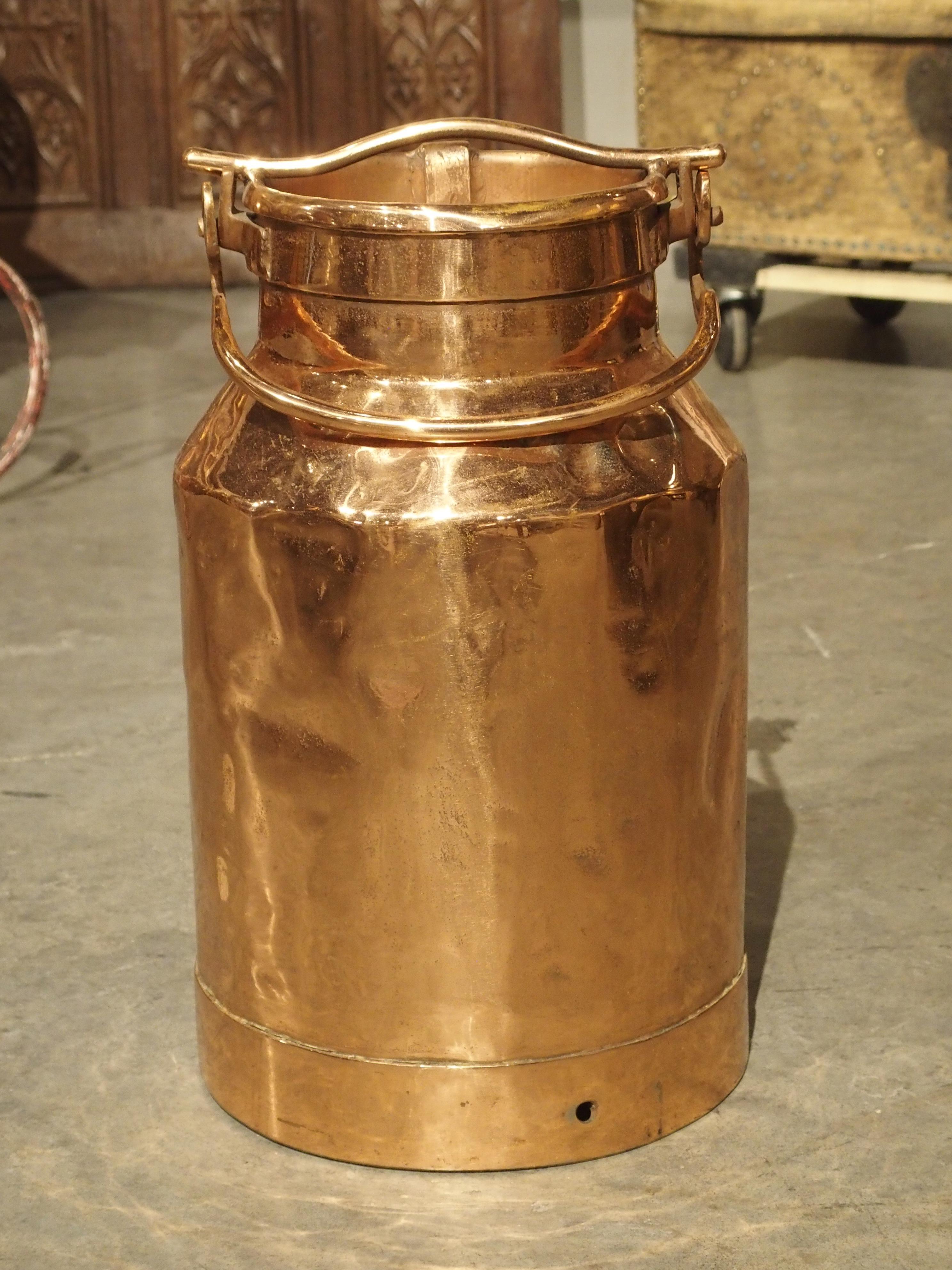 Antique French Polished Copper Milk Container, Late 19th Century 7