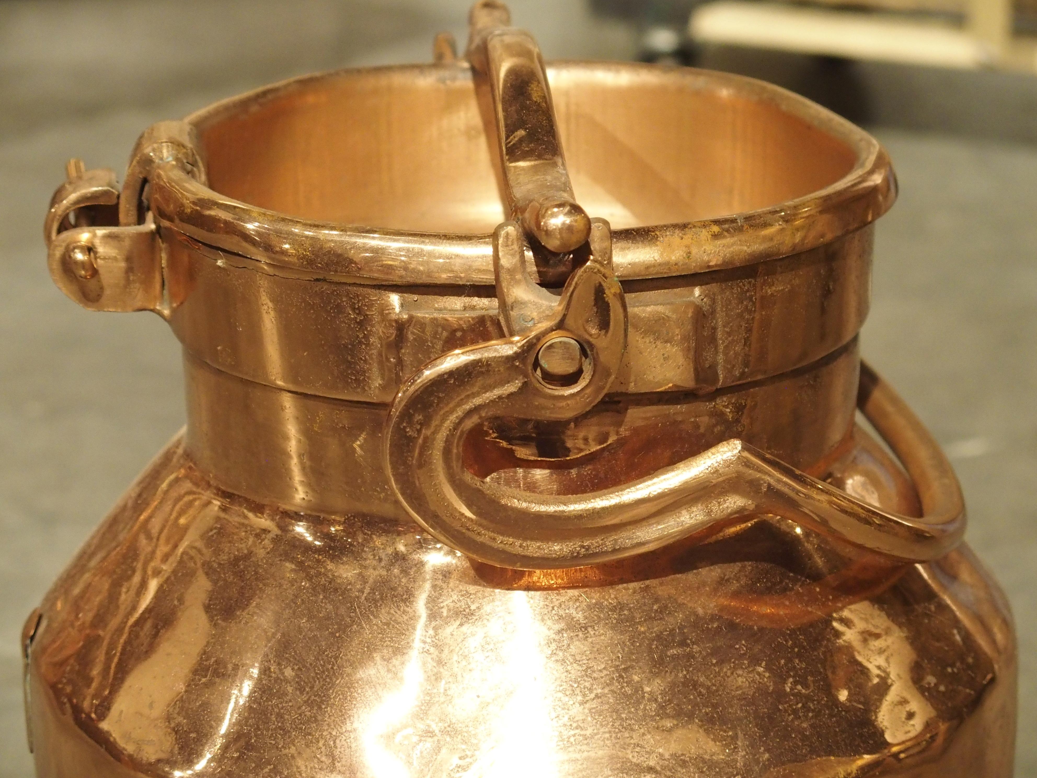 Antique French Polished Copper Milk Container, Late 19th Century 1