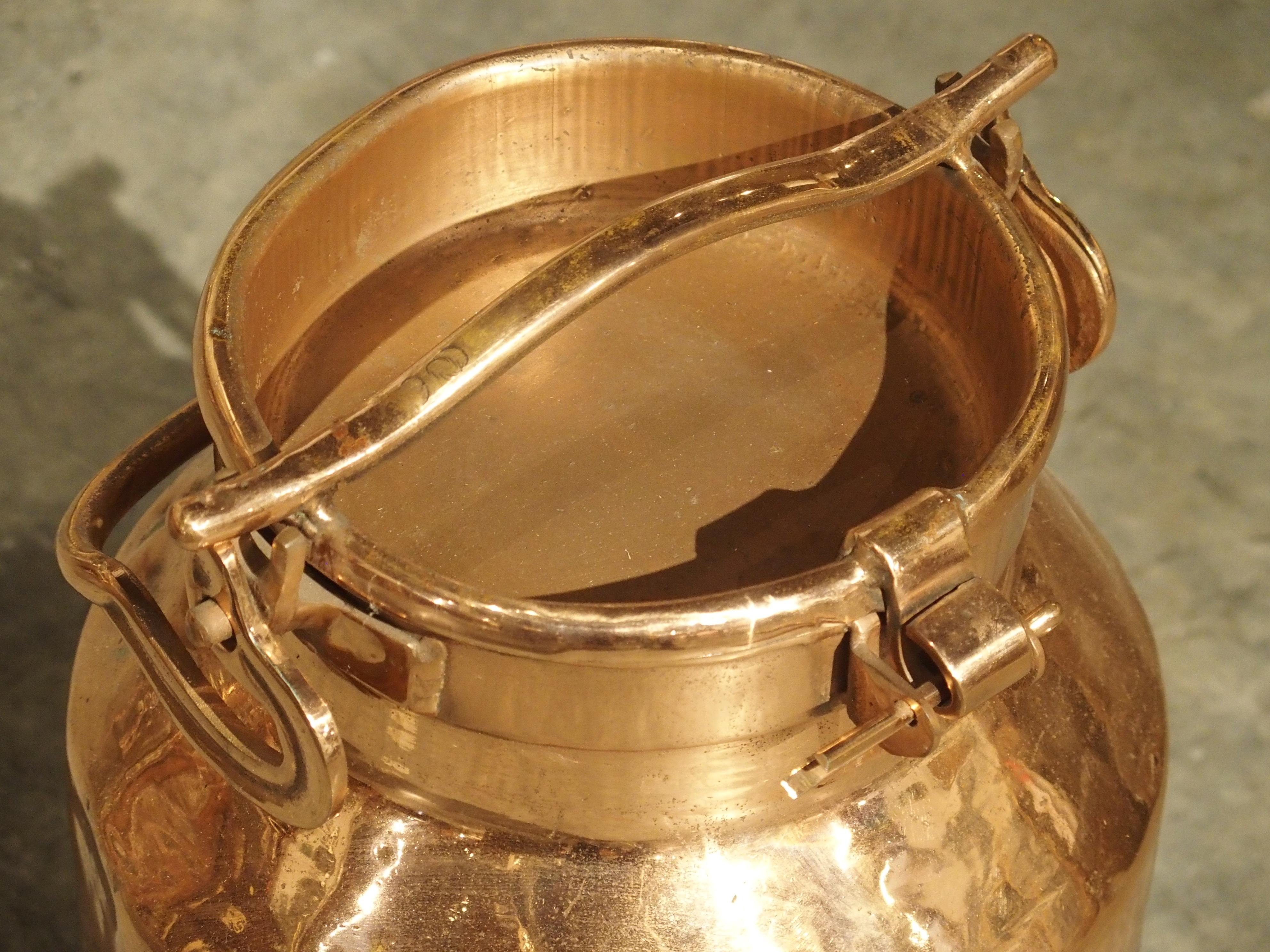 Antique French Polished Copper Milk Container, Late 19th Century 4