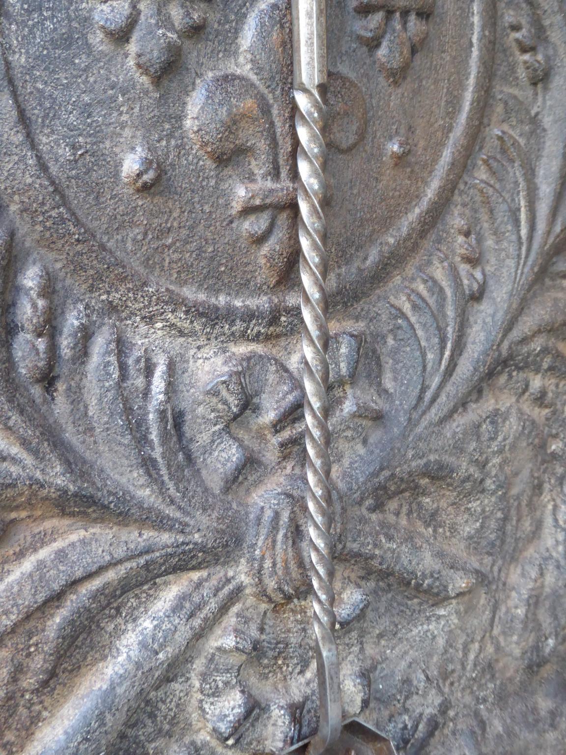 Acier Antique pelle de cheminée ou pelle de cheminée française en acier poli en vente