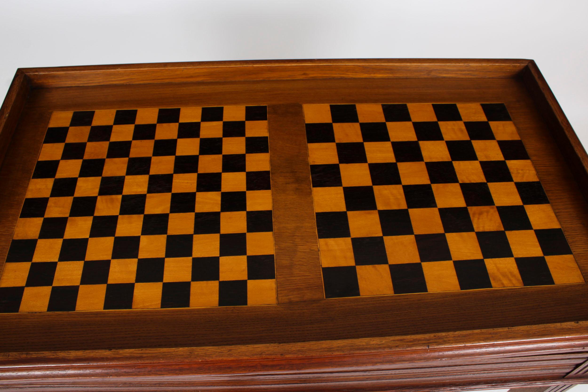 Antique French Pollard Oak Games Roulette Table 19th Century 9