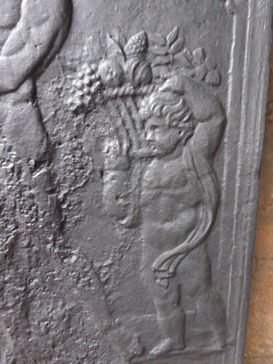 Antiker französischer „Pomona“-Kaminschirm/Rückenplash aus dem 19. Jahrhundert (Eisen) im Angebot
