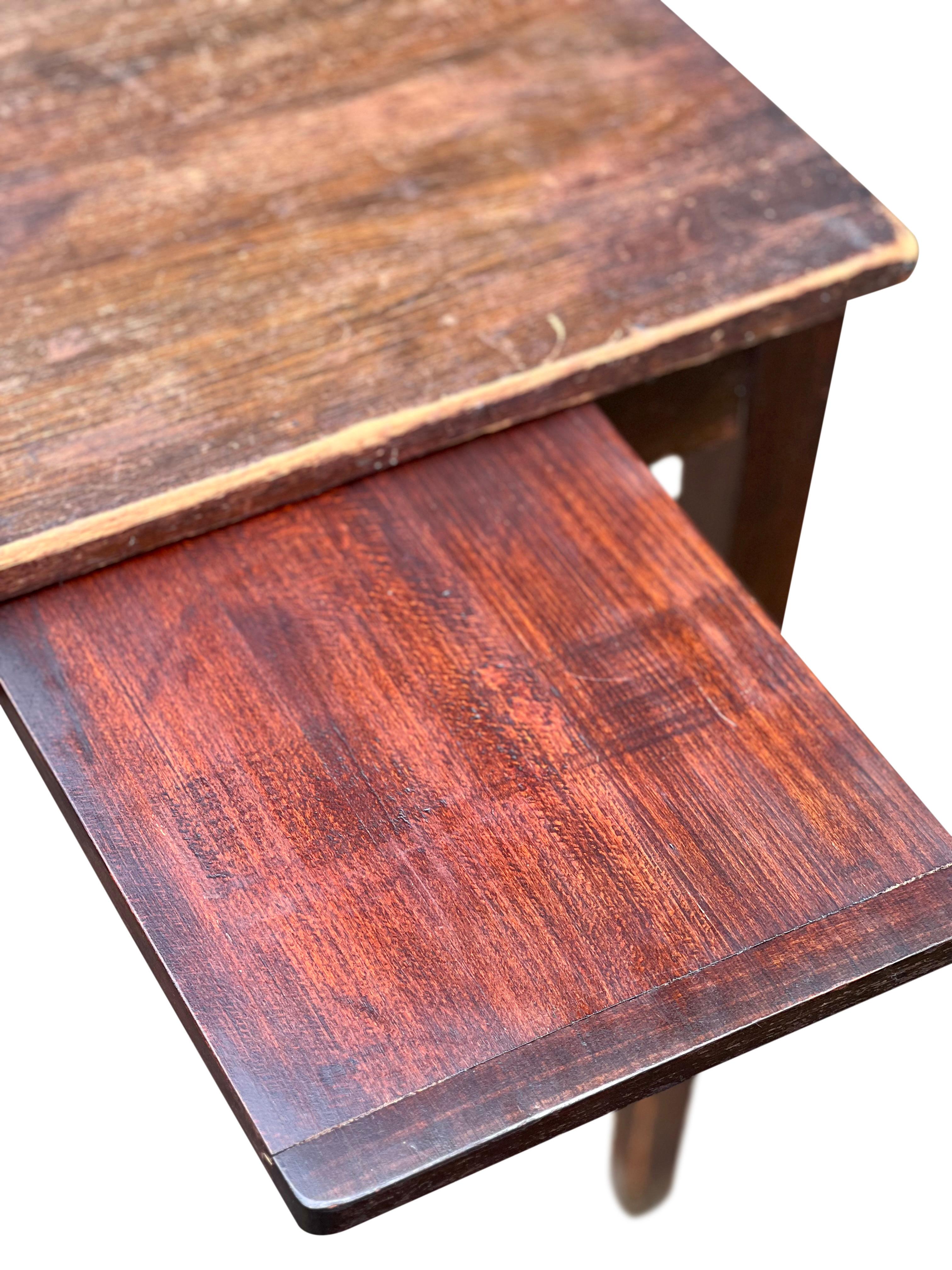 Antique French Poplar Table con tavoletta estraibile in vendita 5