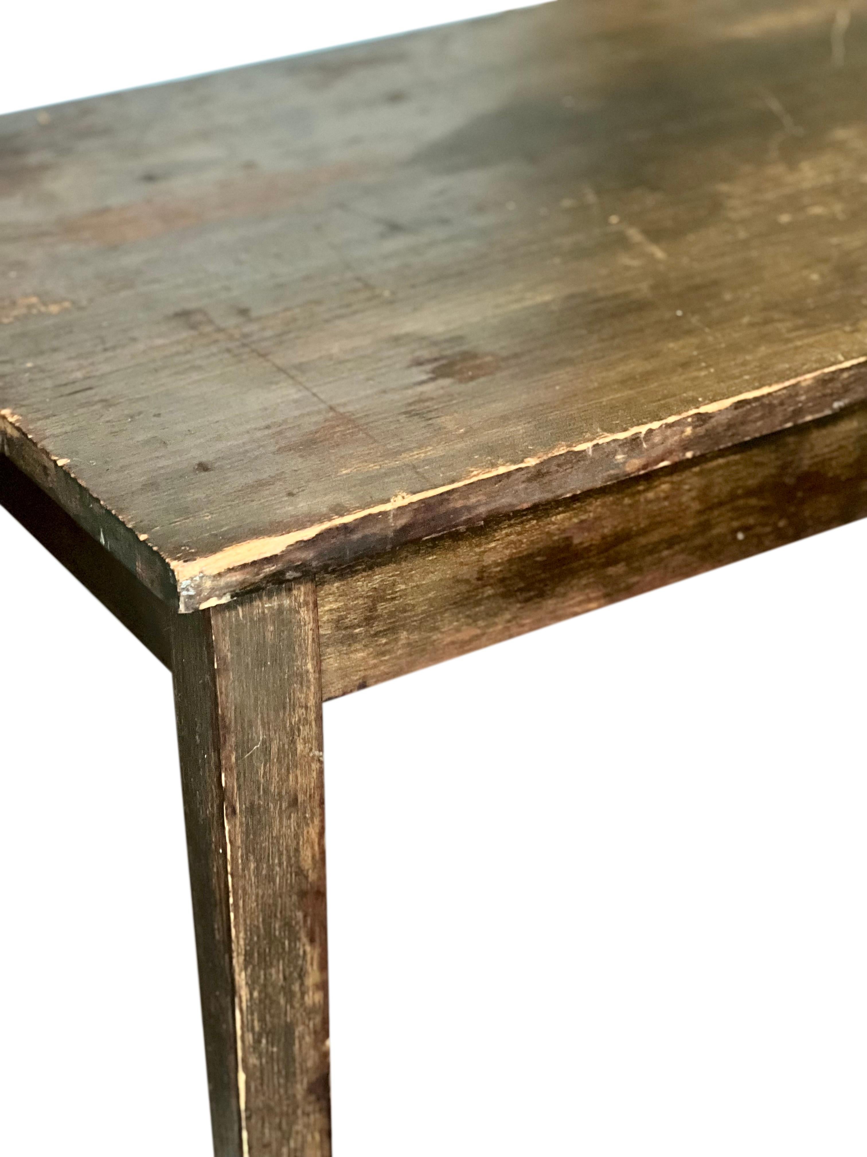 Antique French Poplar Table with Pullout Tablet For Sale 10