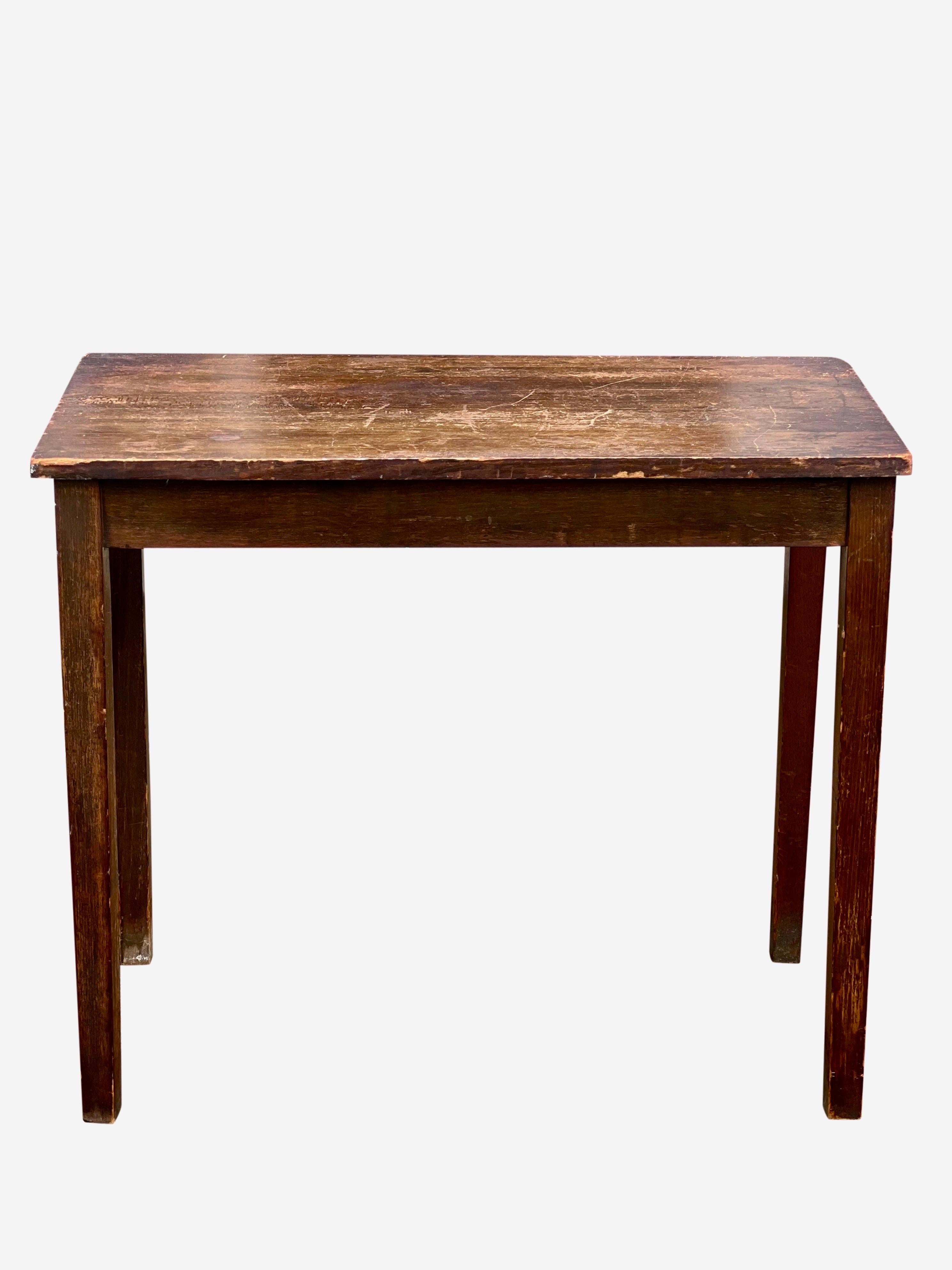 Antique French Poplar Table with Pullout Tablet For Sale 1