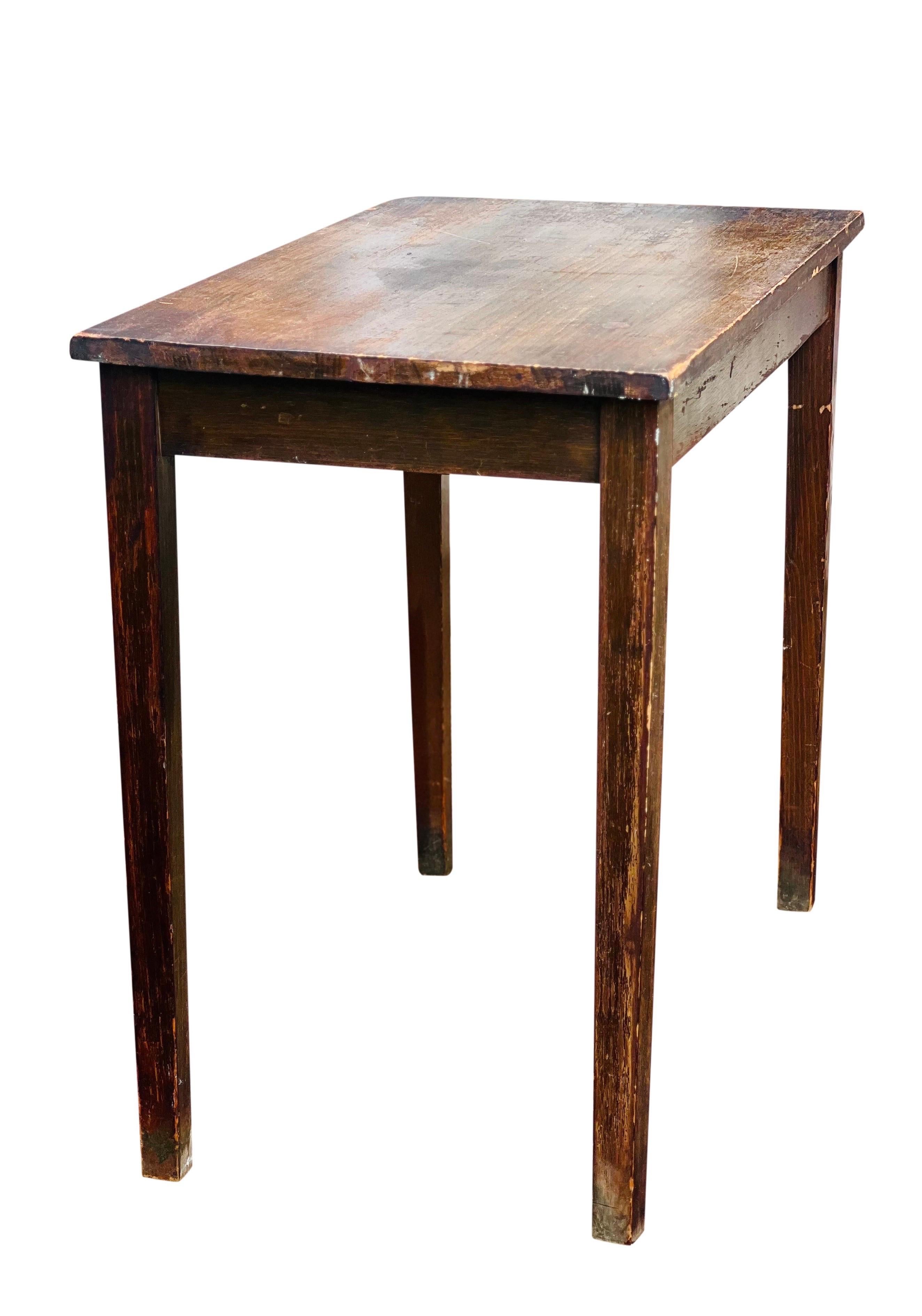 Antique French Poplar Table with Pullout Tablet For Sale 2