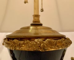 Antique French Porcelain Bronze Dore Mounted Napoleon III Lamp circa 1865-1875