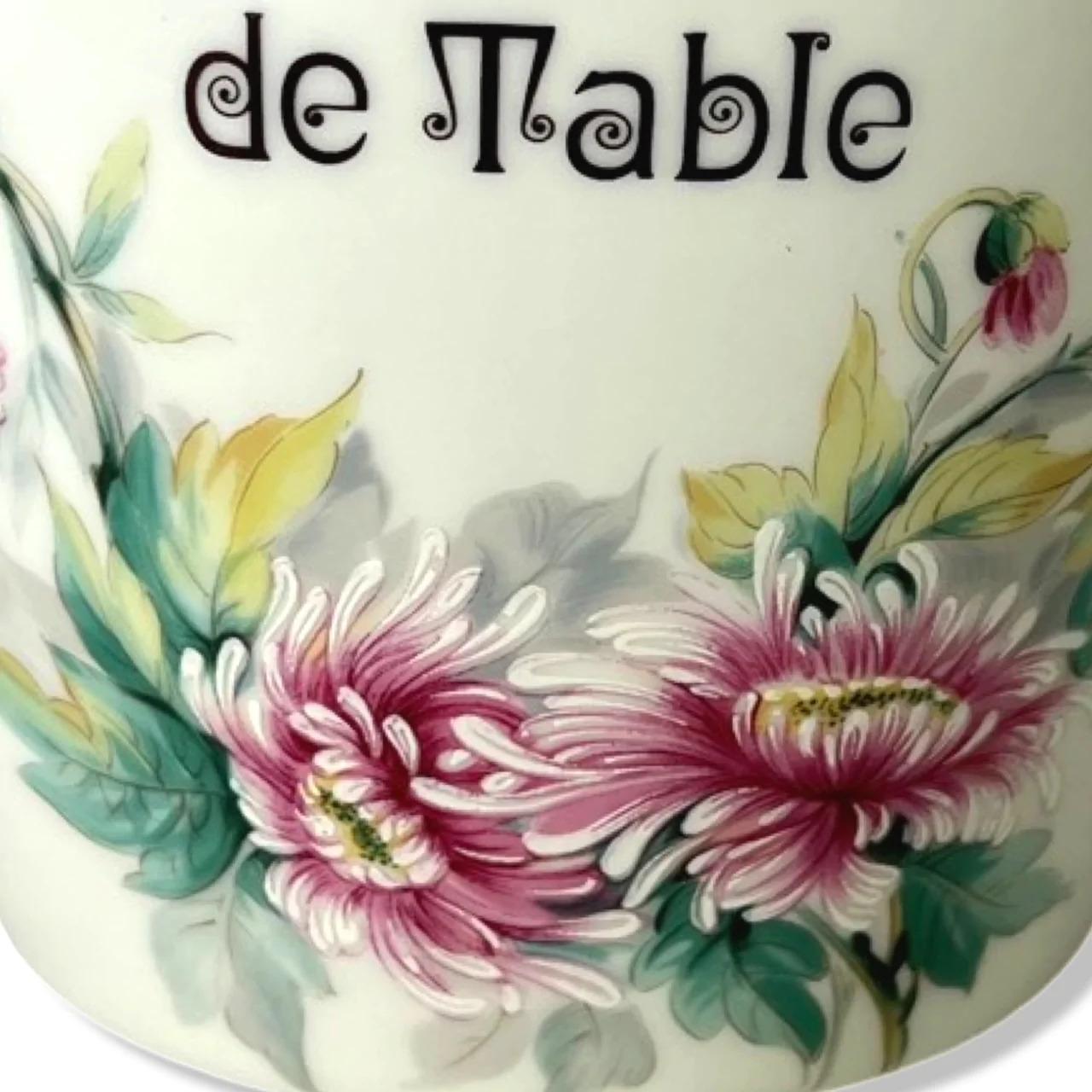 Translating in english to a literal meaning of 'Table Service', this pretty 'Desserte de Table' Porcelain Canister, remains in impeccable antique condition and would be suitable for an avid French porcelain collector. This piece would also look