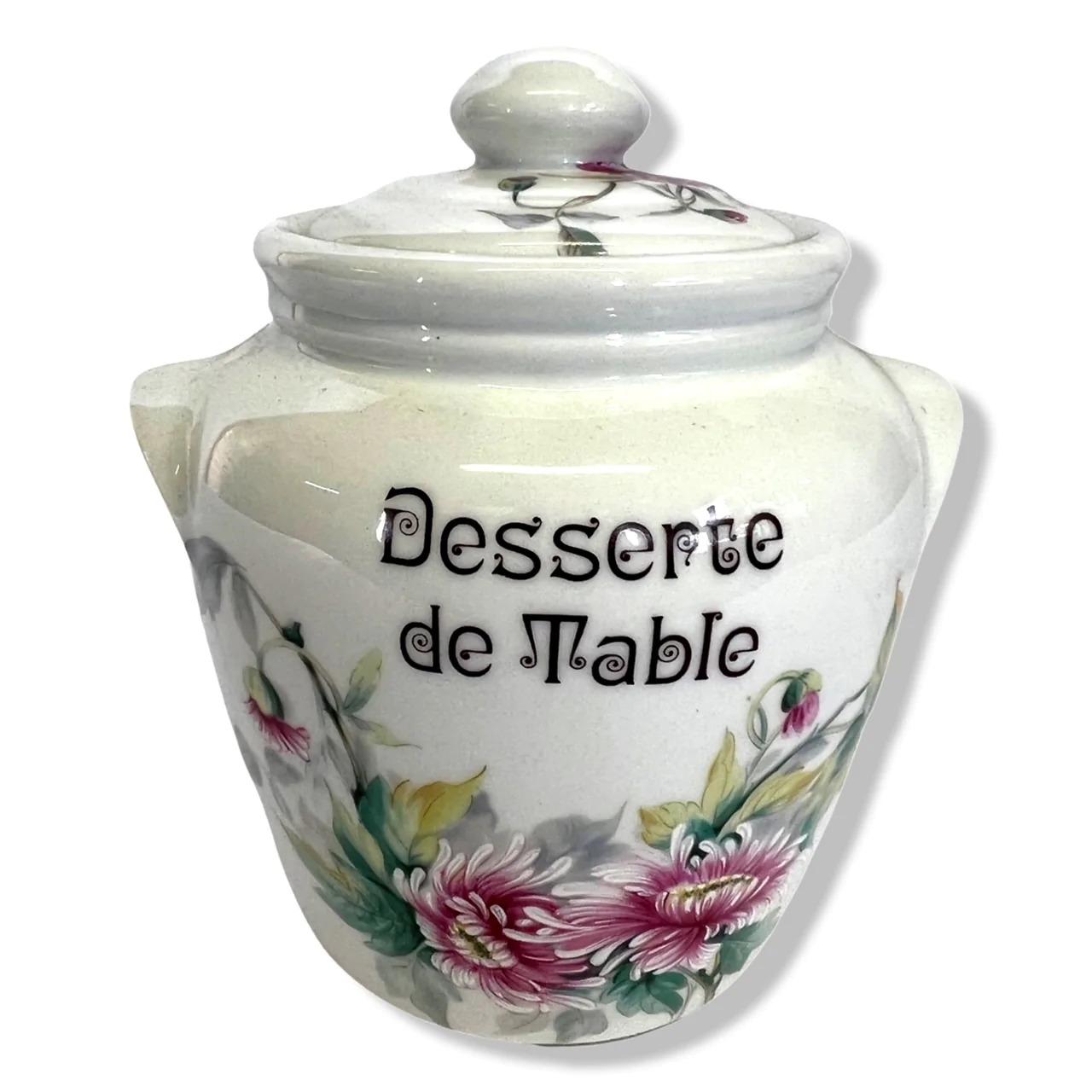 Antique French Porcelain 'Desserte de Table' Lidded Canister In Excellent Condition For Sale In BALCATTA, WA
