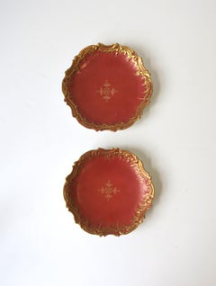Antique French Limoges Porcelain Plates, Pair