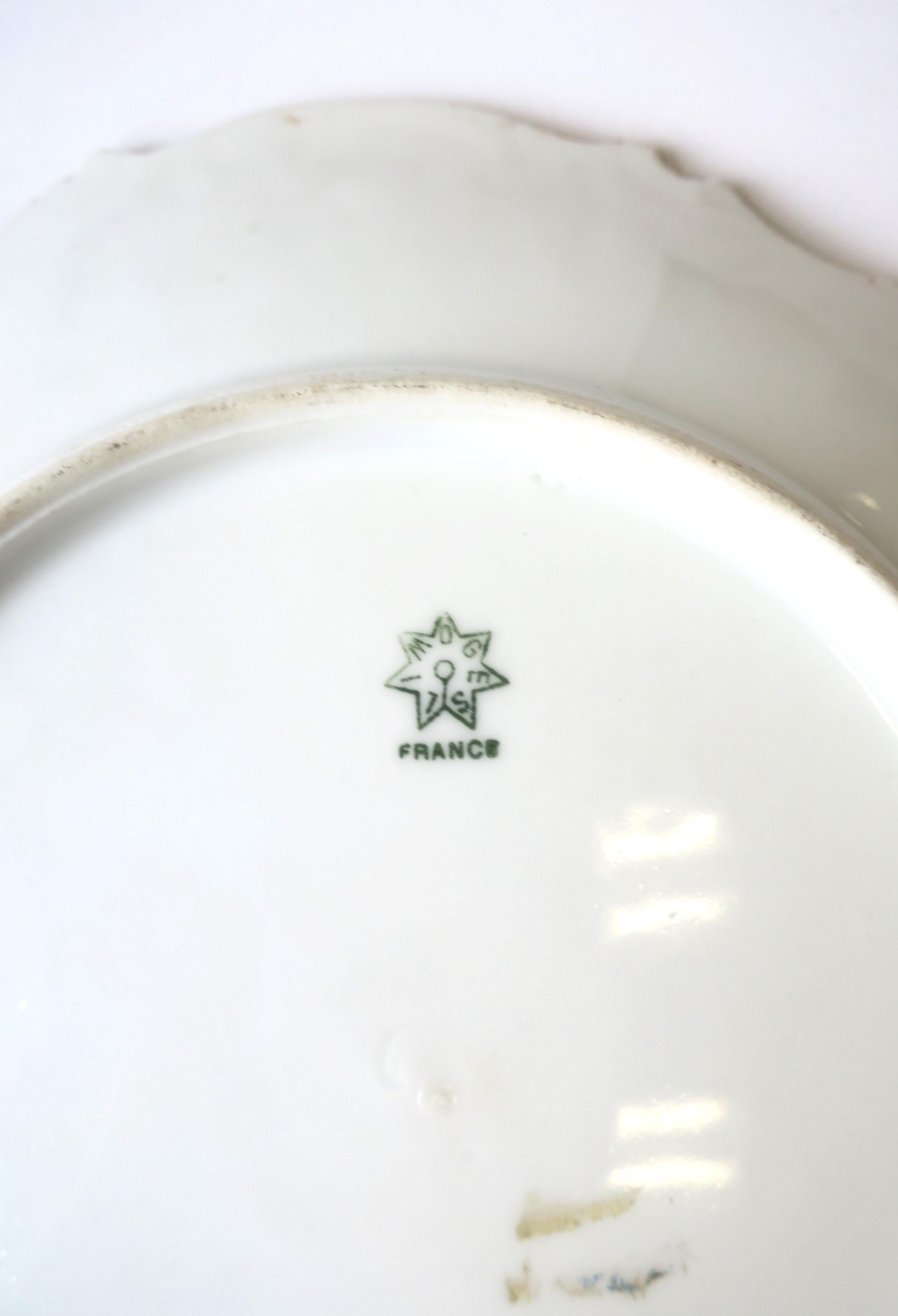 Antique French Limoges Porcelain Plates, Pair For Sale 4