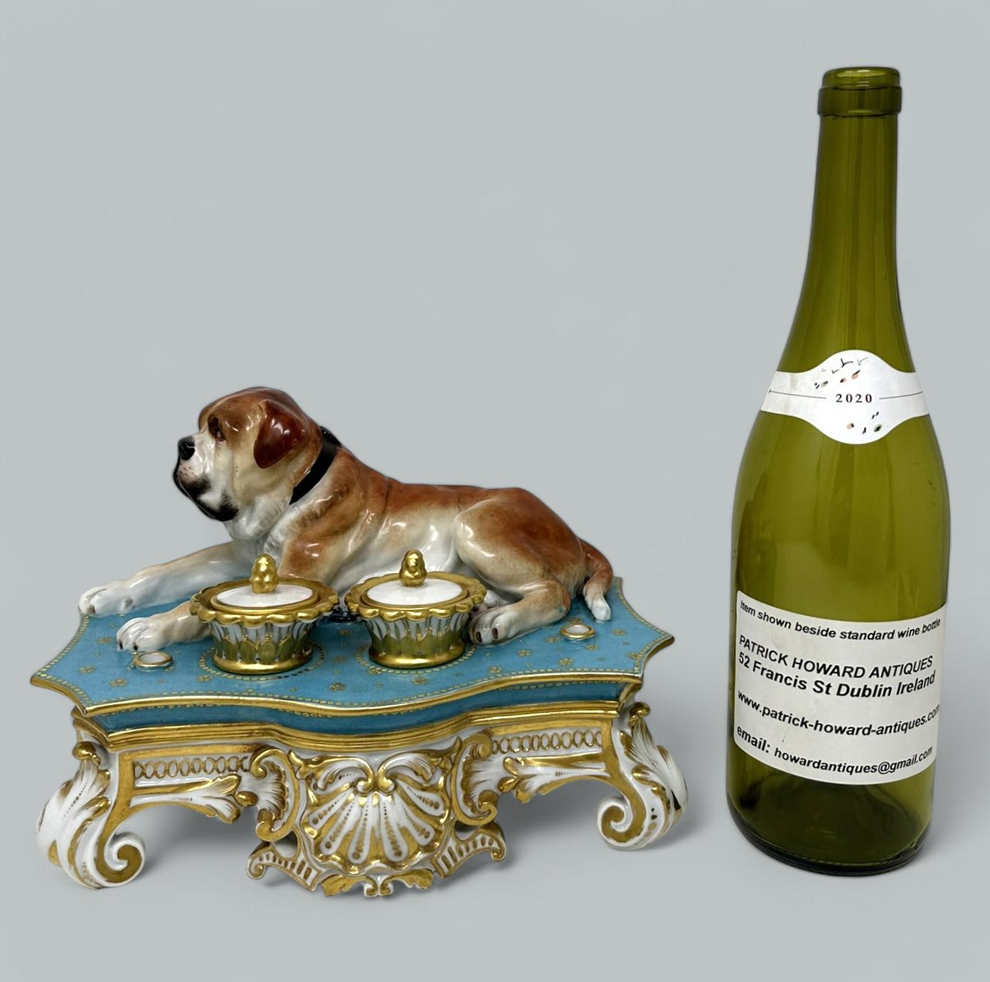 Antique French Porcelain Jacob Petite Desk Set Inkstand Provenance Ava Gardner For Sale 2