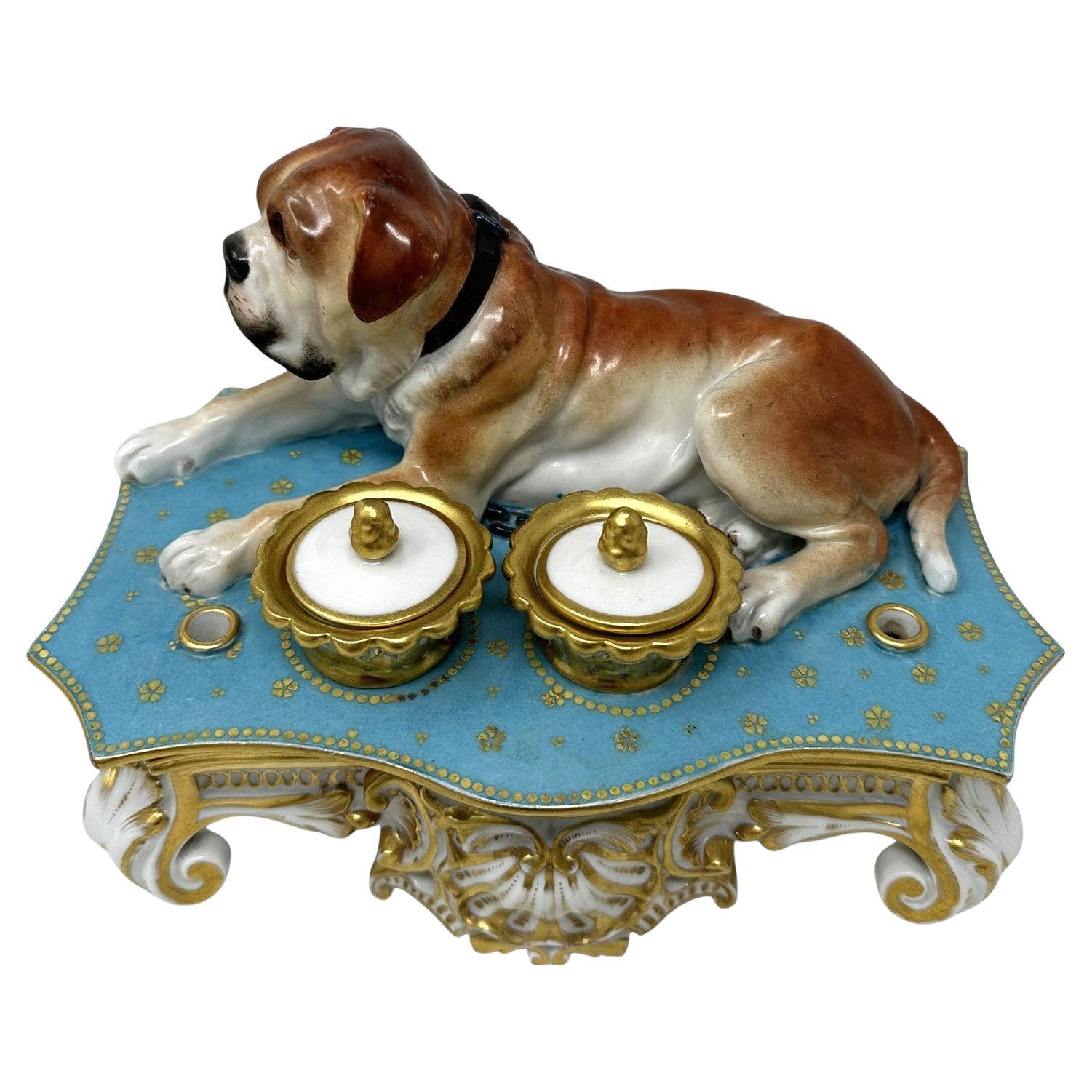 Antique French Porcelain Jacob Petite Desk Set Inkstand Provenance Ava Gardner