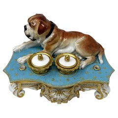 Antique French Porcelain Jacob Petite Desk Set Inkstand Provenienza Ava Gardner