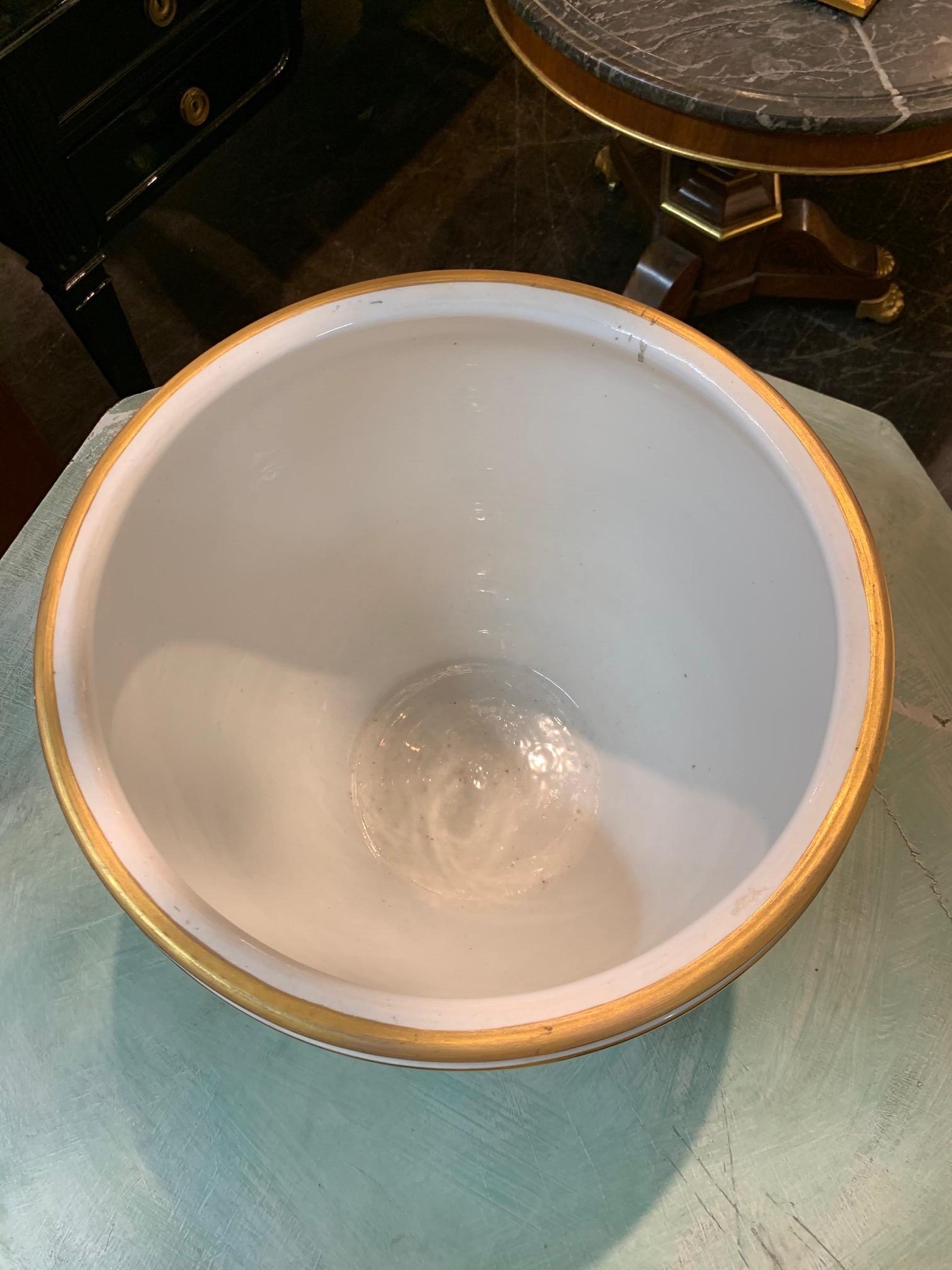 Antique French Porcelain Jardinière In Good Condition In Dallas, TX