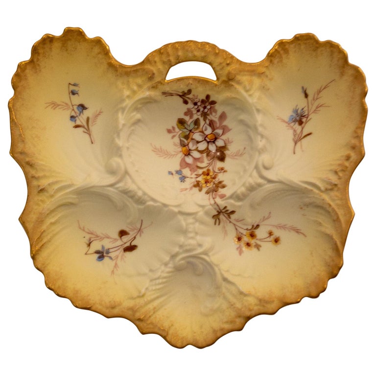 Antique Depose \u201cL S /& S Limoges 8 Scalloped Gold Decorated Plate France