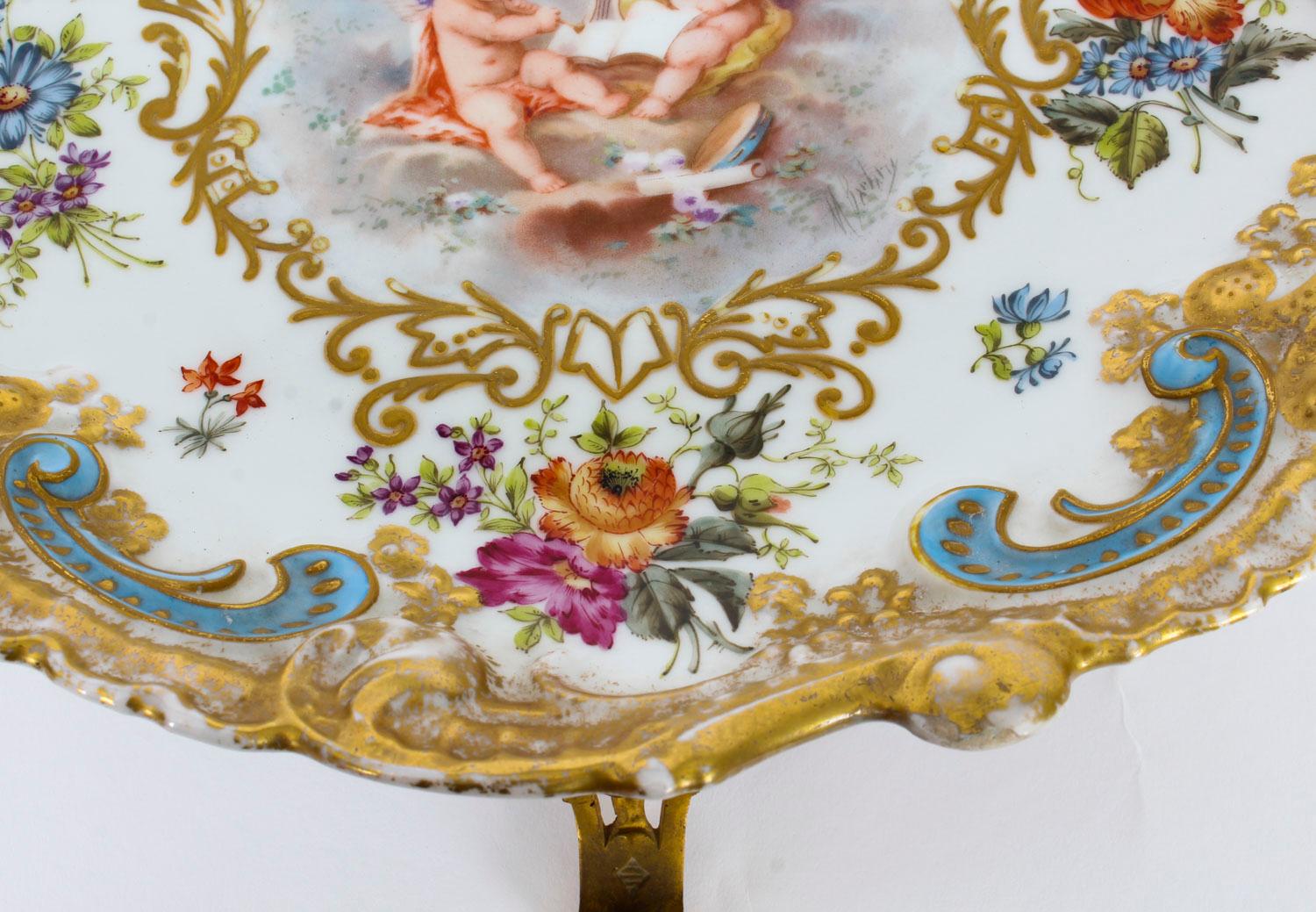 Antique French Porcelain & Ormolu Mounted Centerpiece, Mid-19th Century 8