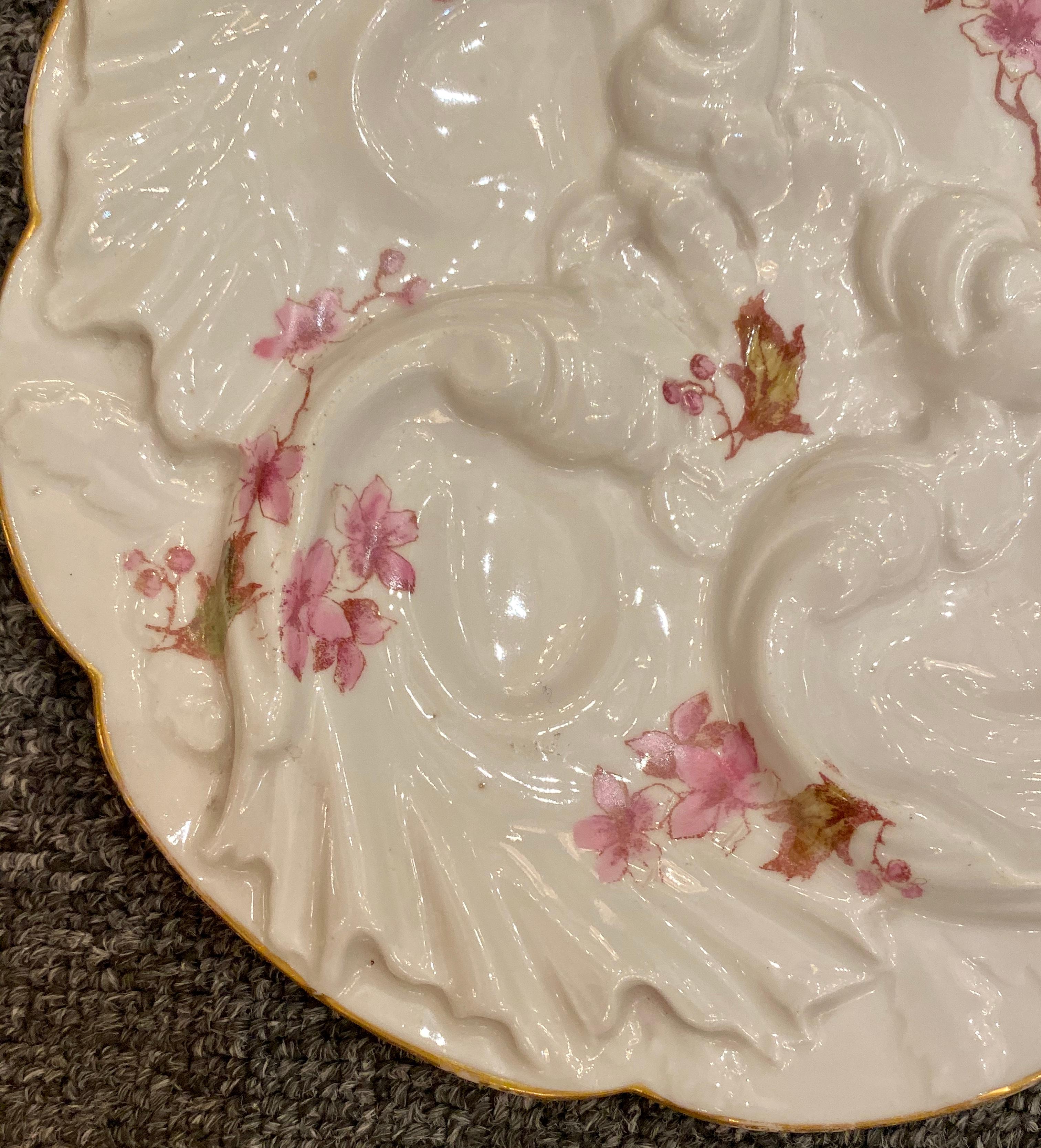 French Porcelain Oyster Plate, Charles Fields Haviland Limoges, circa 1900 In Good Condition In New Orleans, LA