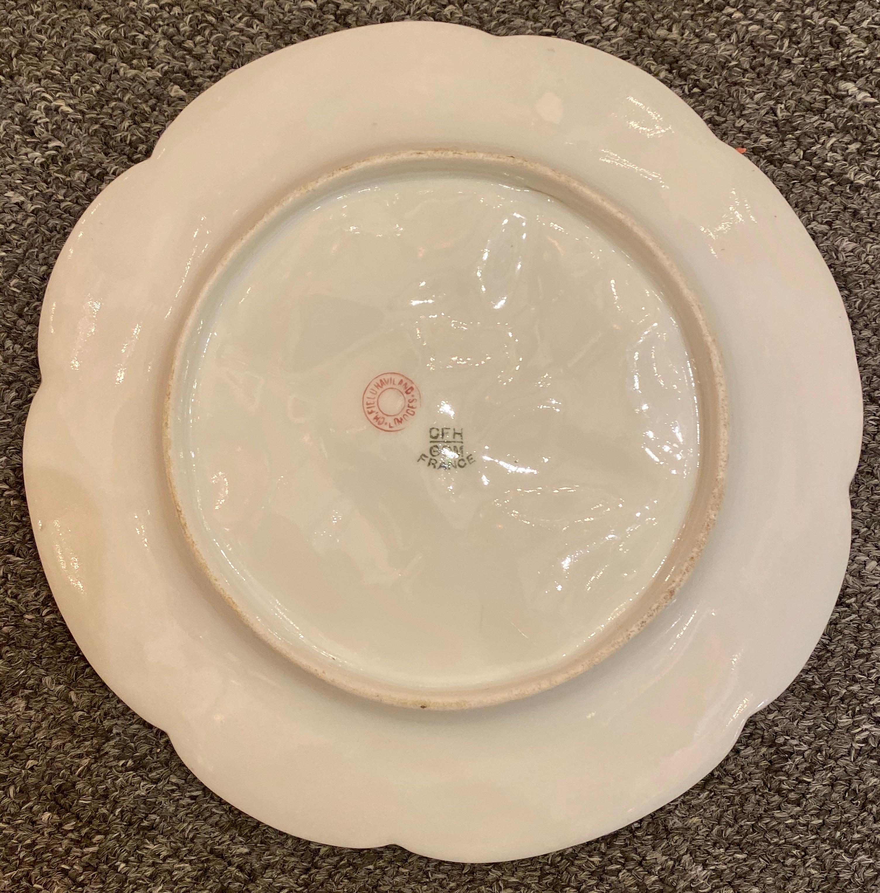 20th Century Antique French Porcelain Oyster Plate Charles Fields Haviland Limoges circa 1900