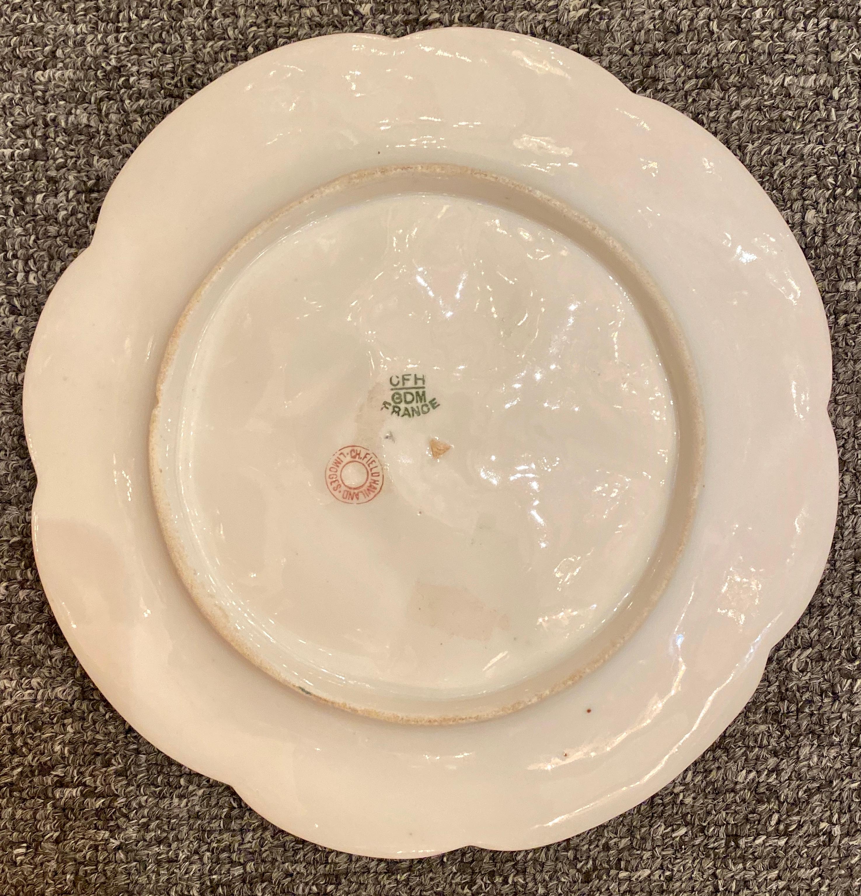 20th Century French Porcelain Oyster Plate, Charles Fields Haviland Limoges, circa 1900