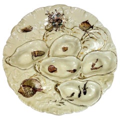 Antique French Porcelain Oyster Plate Made by Haviland Limoges, circa 1880-1890