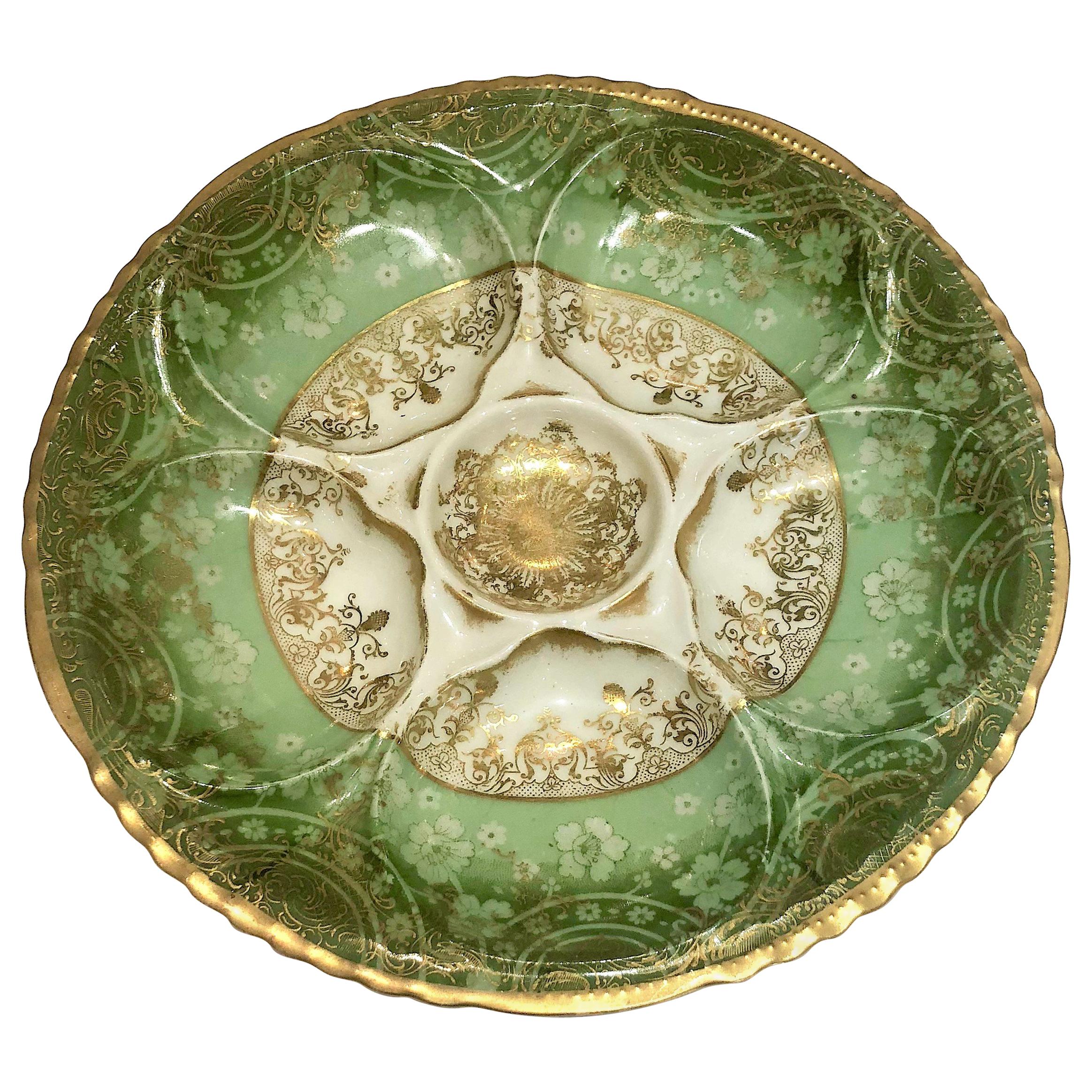 Antique French Porcelain Oyster Plate Made for Bailey Banks & Biddle, circa 1890