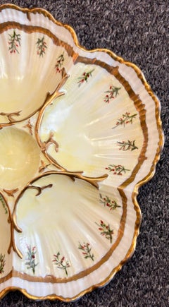 Antique French Porcelain Oyster Plate Signed "M. & R. Limoges Co." France