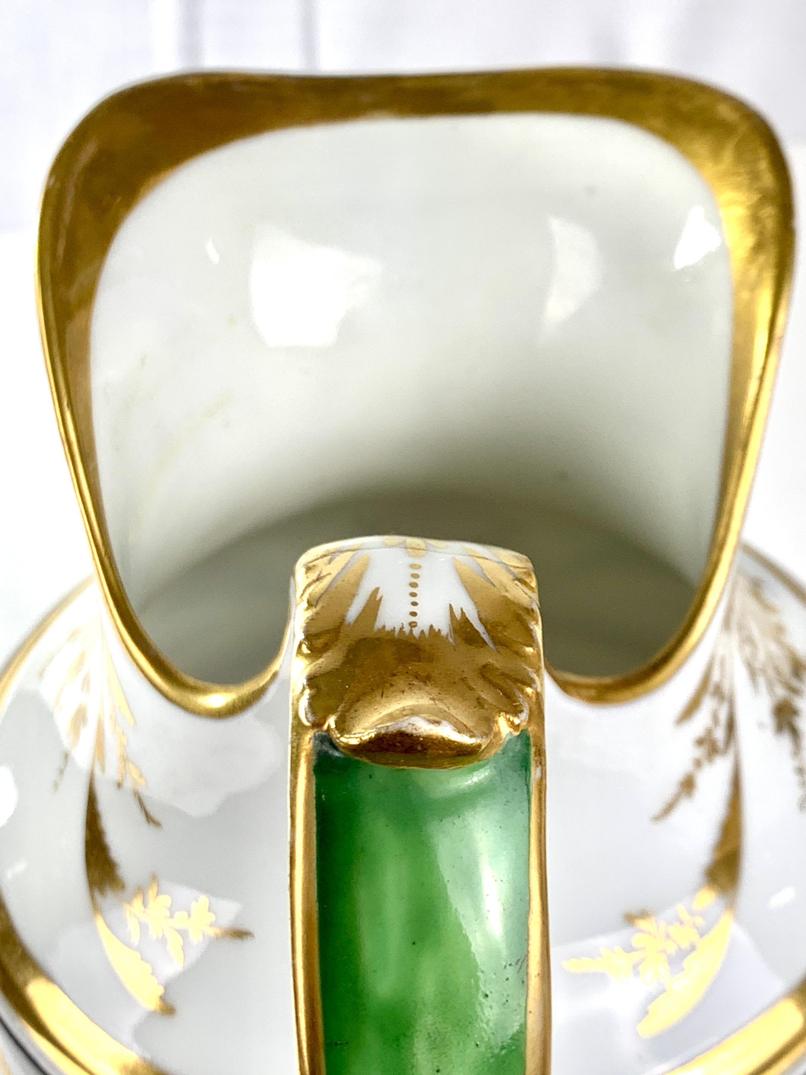 Antique French Porcelain Pitcher Hand Painted Empire Period, Circa 1815 in vendita 1