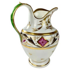 Antique French Porcelain Pitcher Hand Painted Empire Period, Circa 1815